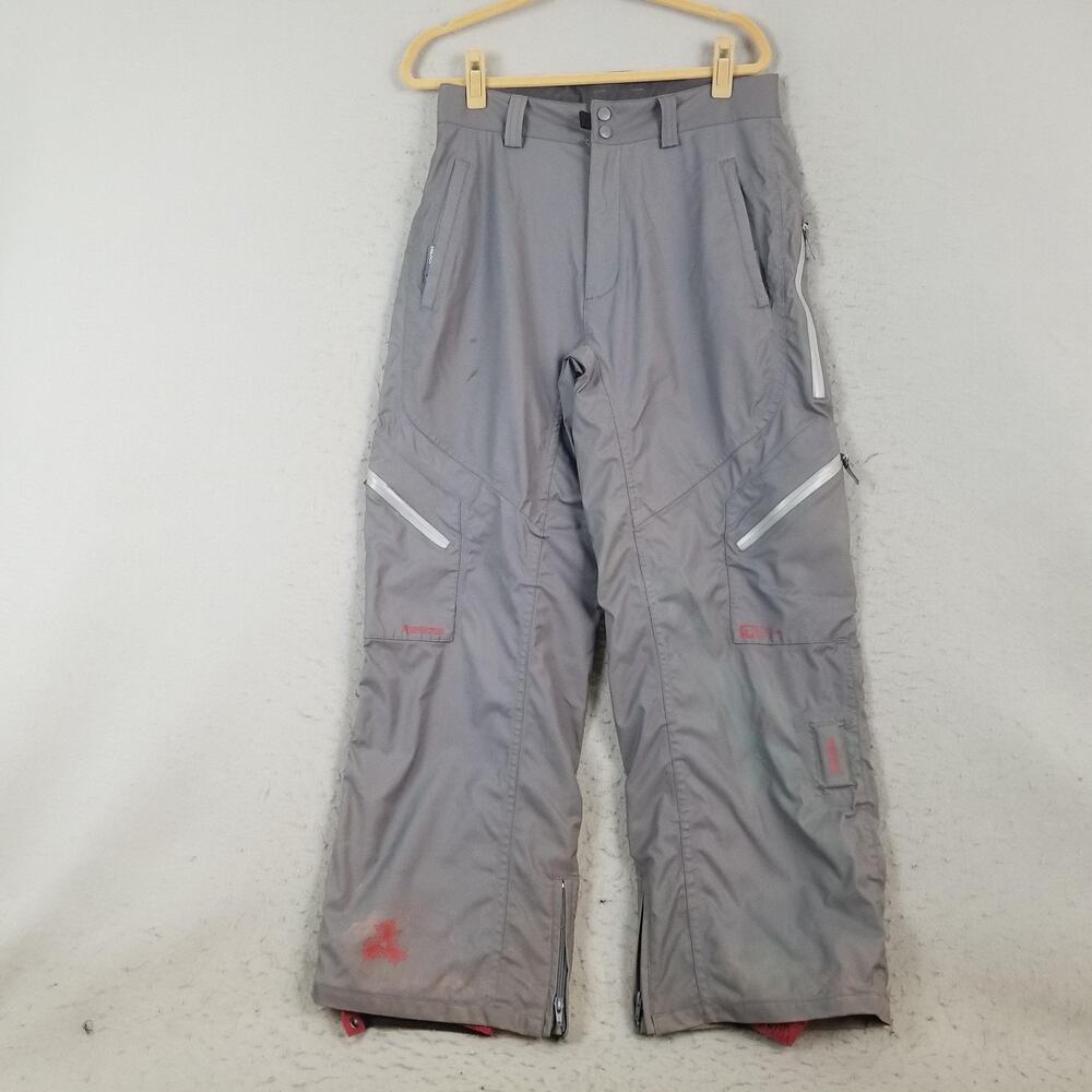 Ripzone Snow Ski Pants Mens Medium Gray RECCO‎ Avalanche Nylon Insulated